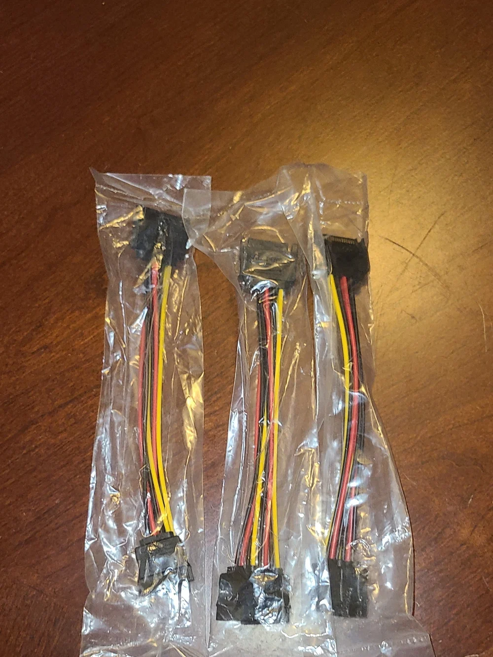 3 Pack SATA Power Splitter Y Male to Female Cable Adapter 15 pin
